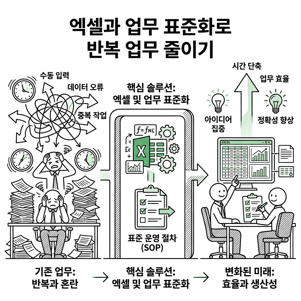반복 업무 줄이는 방법|매일 하는 일을 효율적으로 바꾸는 업무 개선법